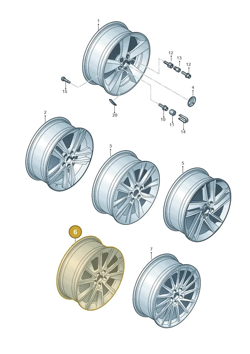 5JA601025AG8Z8 — Skoda Rapid (2012-2022) diagram 740601700, position 6