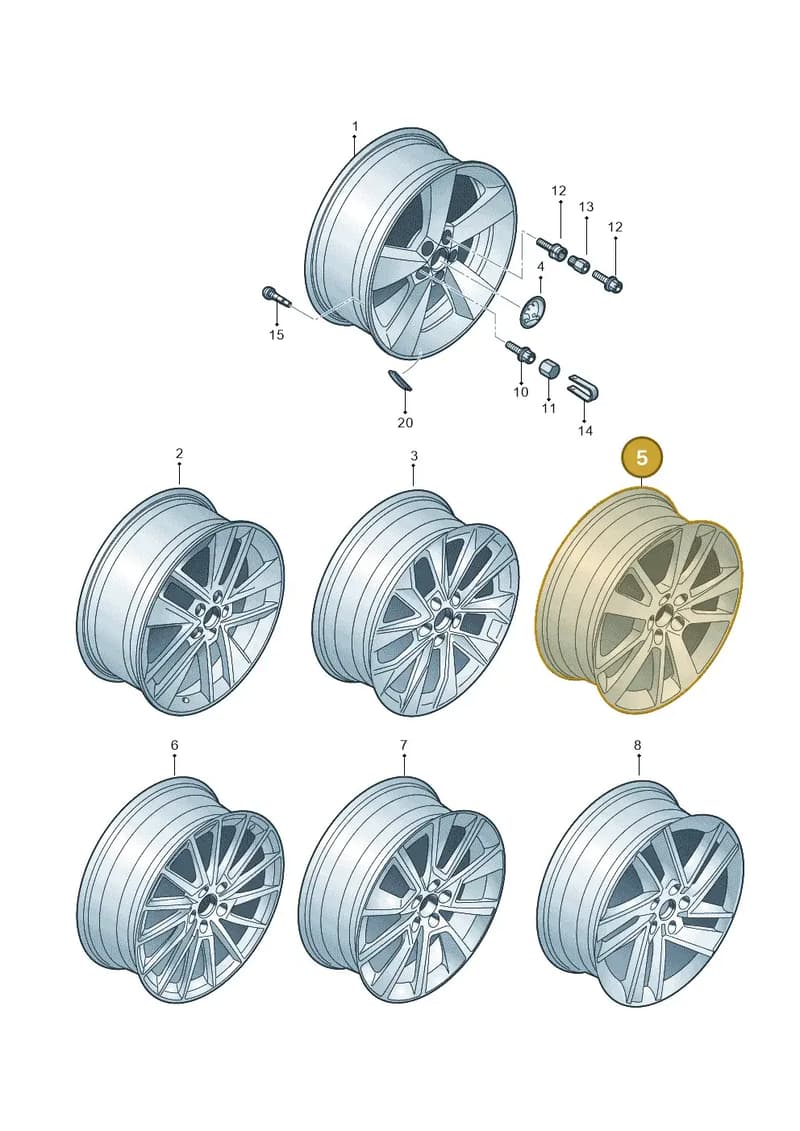 5JA601025AG8Z8 — Skoda Fabia (2014-2022) diagram 797601070, position 5