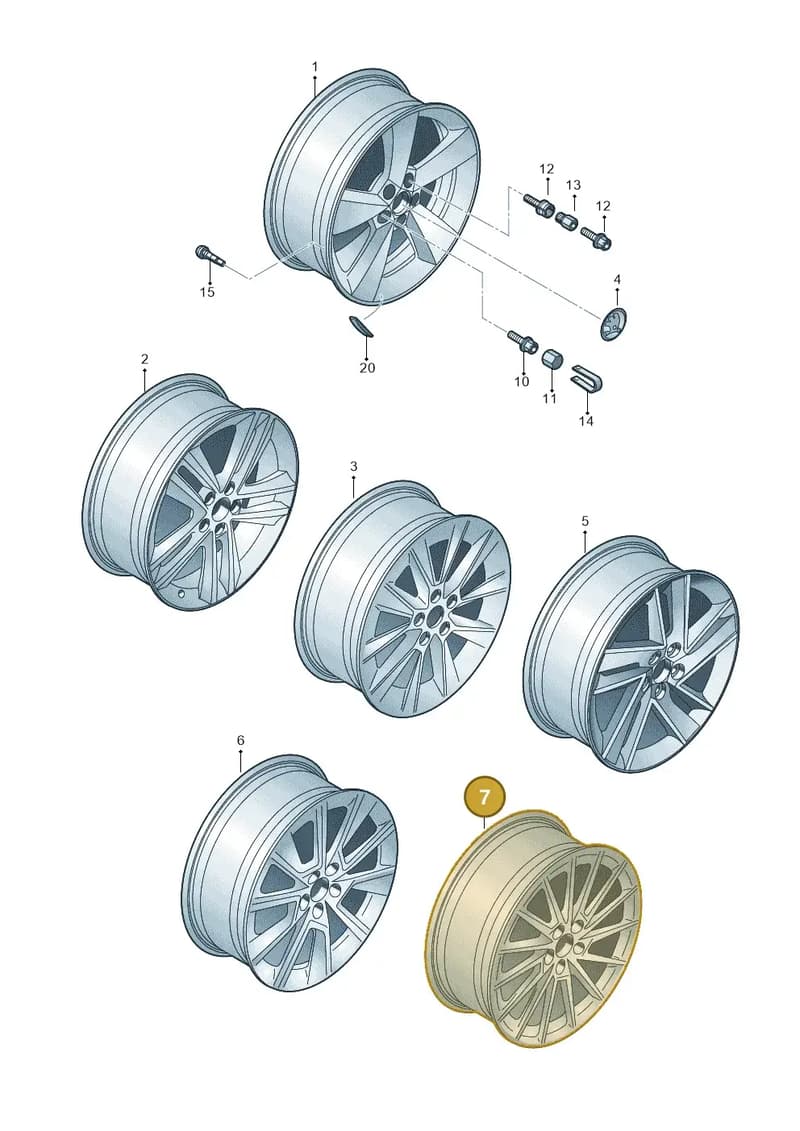 5JA601025ALJX2 — Skoda Rapid (2012-2022) diagram 740601700, position 7