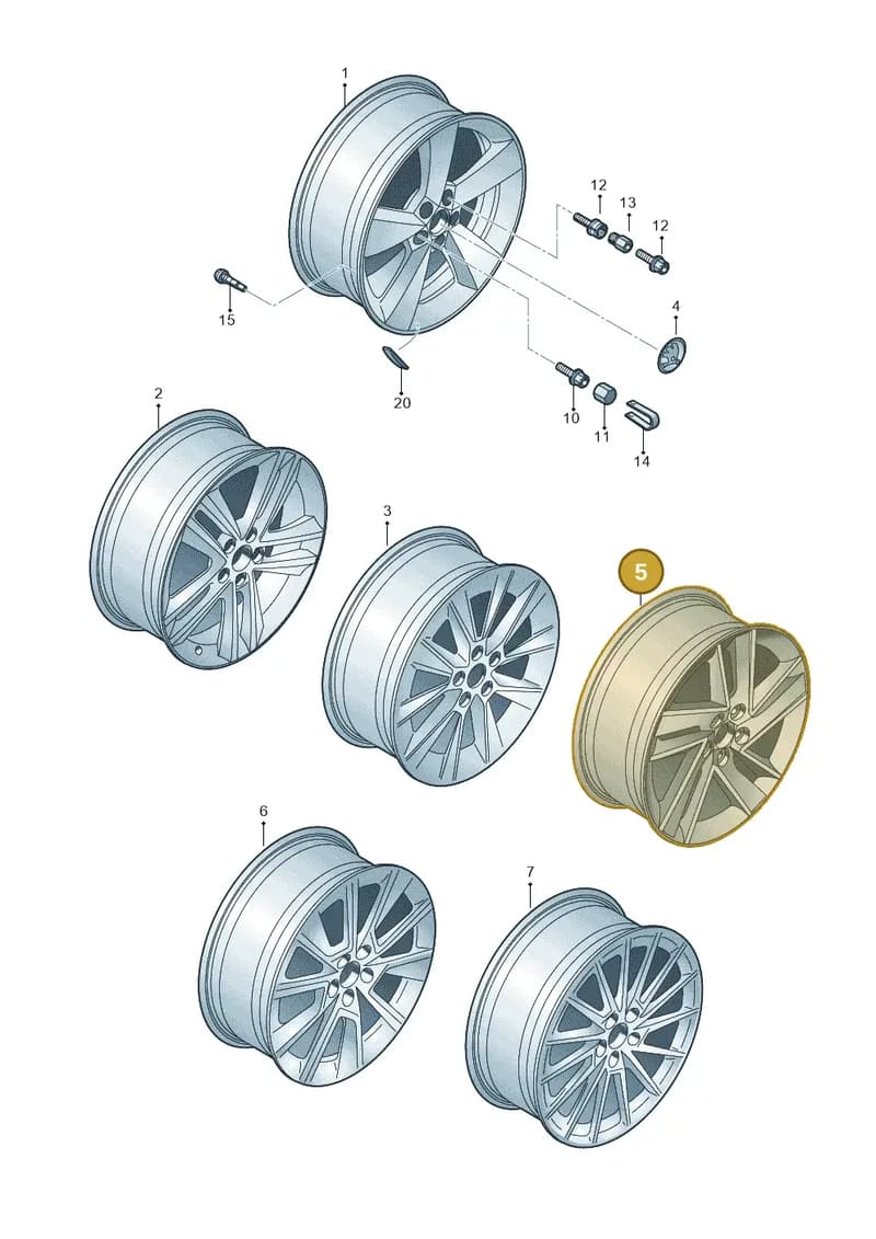 5JA601025KZG6 — Skoda Rapid (2012-2022) diagram 740601700, position 5