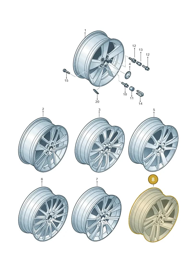 5JA601025KZG6 — Skoda Fabia (2014-2022) diagram 797601070, position 8