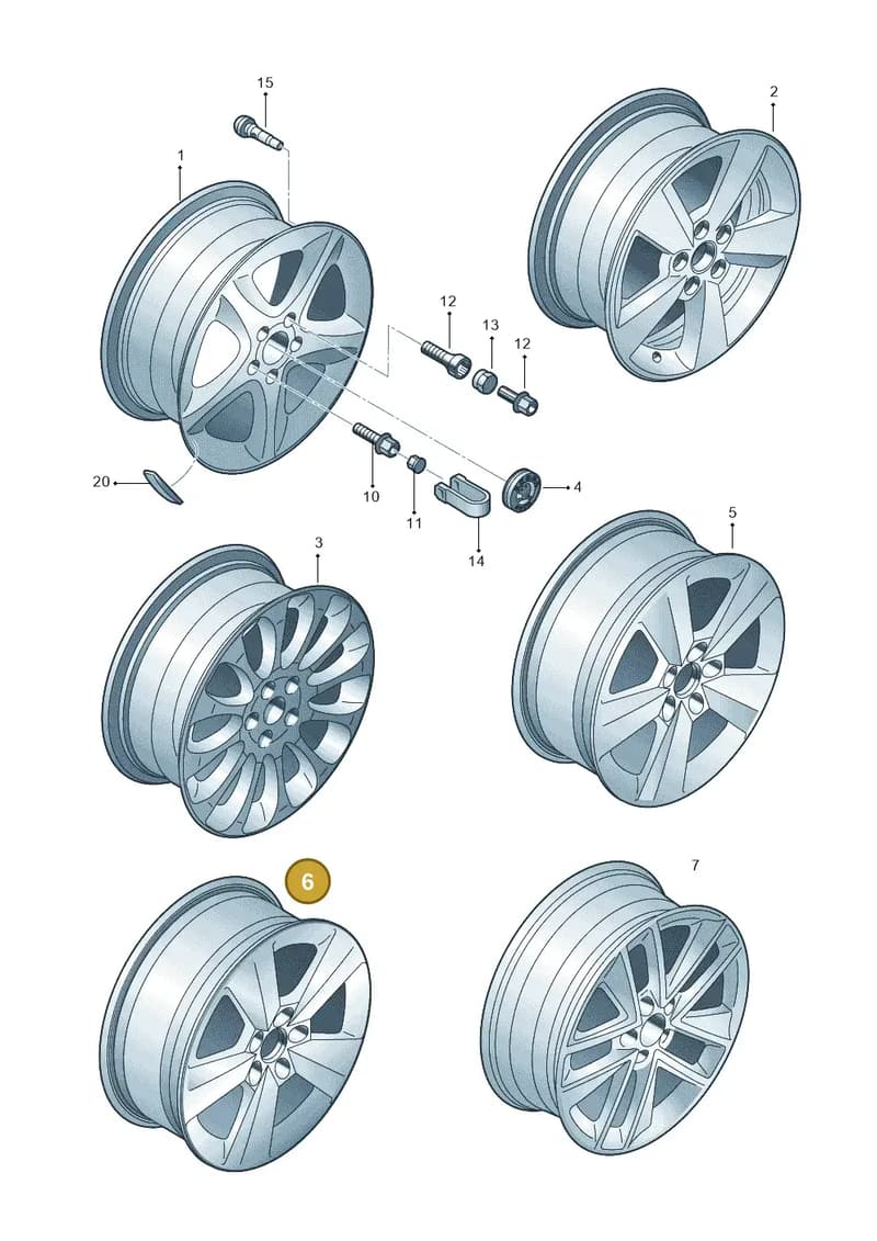 5JA601025NFL8 — Skoda Rapid Ambition (2011-2021) diagram 726601041, position 6