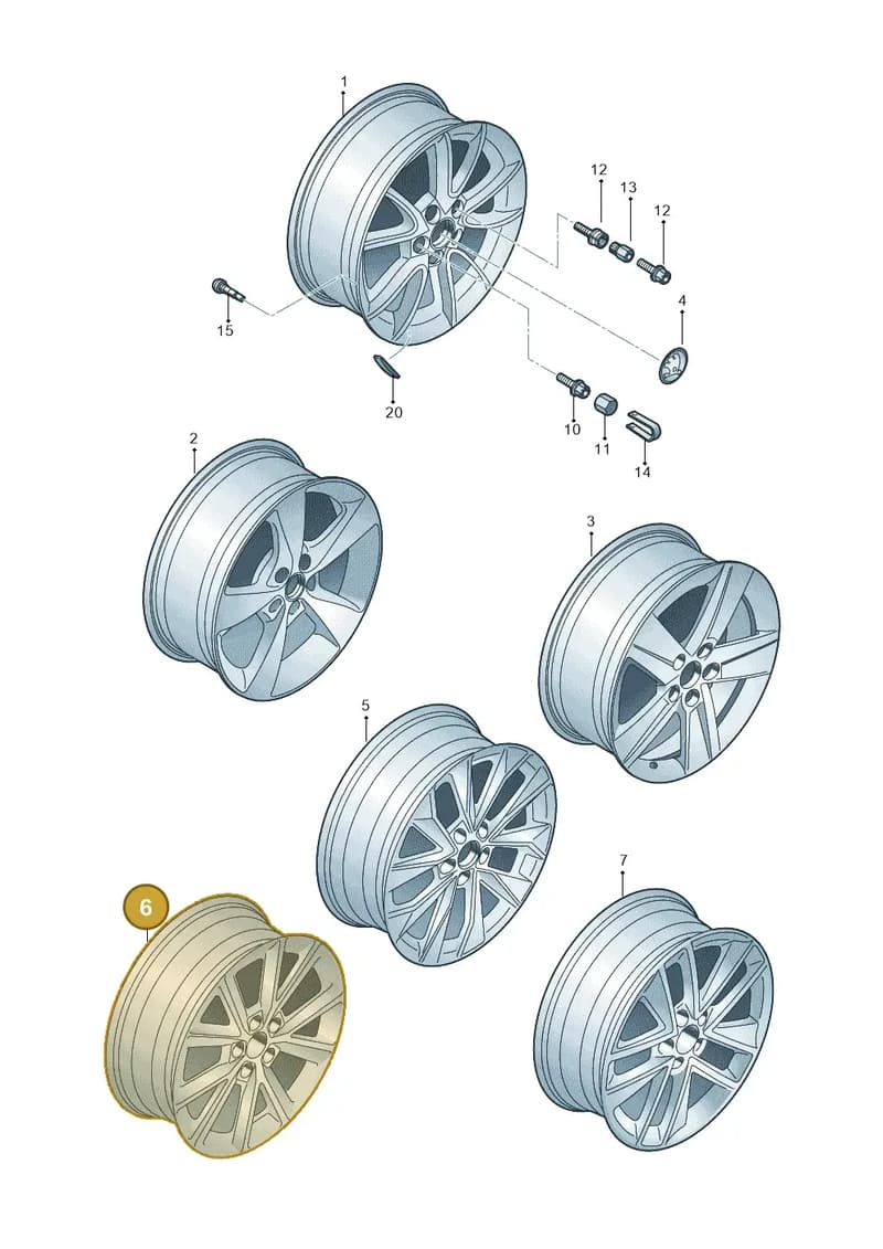 5JA601025PFL8 — Skoda Rapid (2012-2022) diagram 740601600, position 6