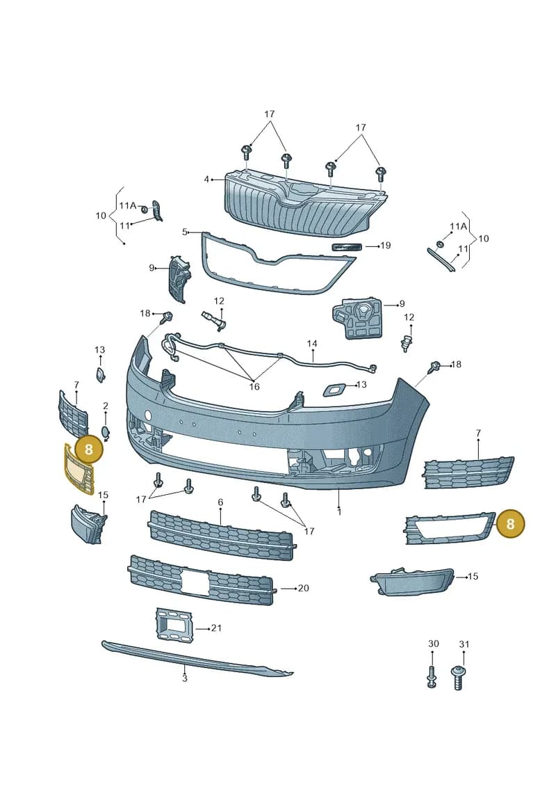 5JA807682B9B9 — Skoda Rapid (2012-2022) diagram 740807000, position 8