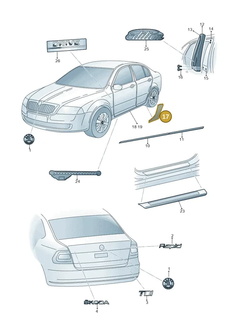 5JA807905B — Skoda Rapid (2012-2022) diagram 740853000, position 17