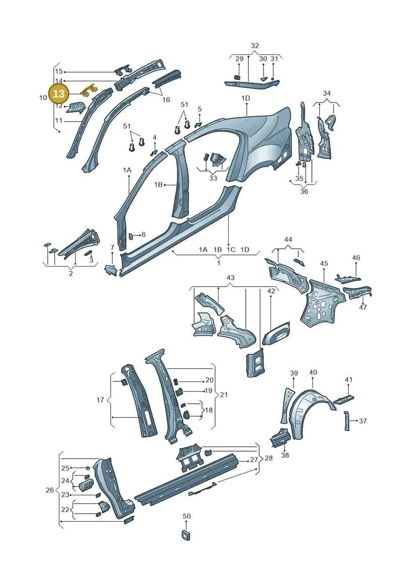 5JA809117 — Skoda Rapid (2012-2022) diagram 740809300, position 13