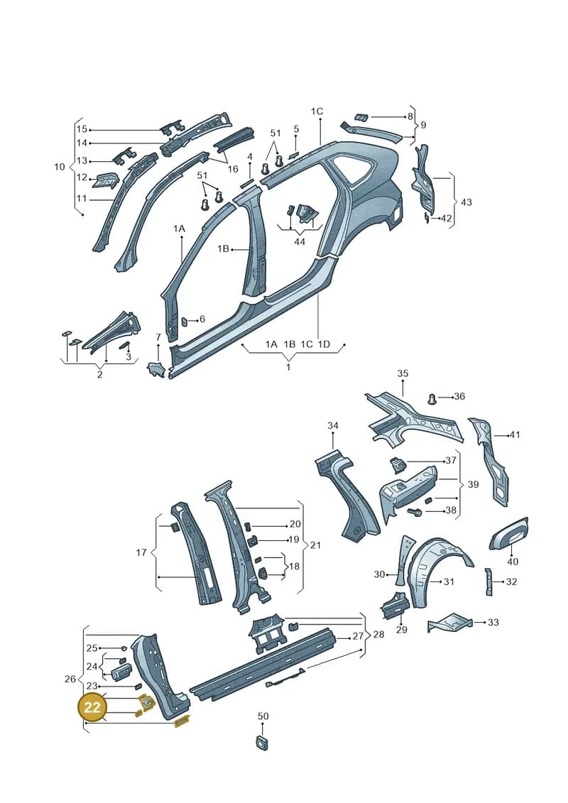 5JA809621 — Skoda Rapid (2012-2022) diagram 740809350, position 22