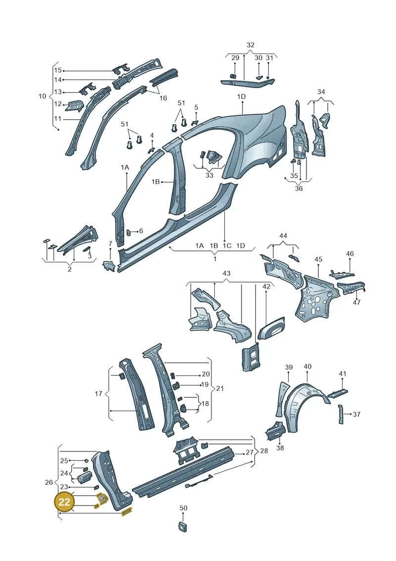 5JA809622 — SEAT Toledo (2015-2019) diagram 740809300, position 22