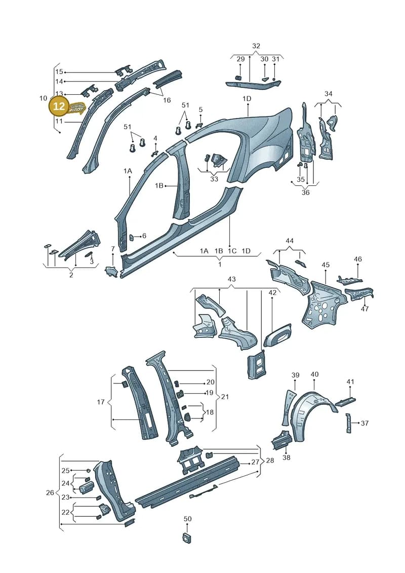 5JA817282 — Skoda Rapid (2012-2022) diagram 740809300, position 12