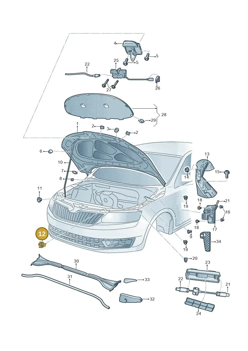 5JA823397121 — Skoda Rapid (2012-2022) diagram 740823100, position 12