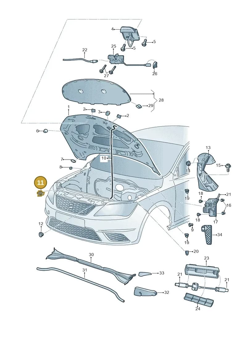 5JA823397121 — SEAT Toledo (2015-2019) diagram 742823000, position 11
