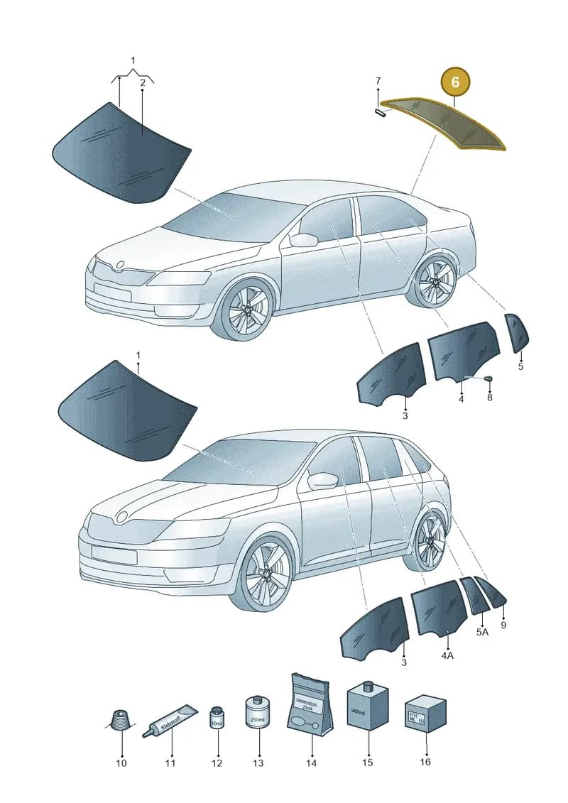 5JA845049BBNVB — Skoda Rapid (2012-2022) diagram 740845000, position 6