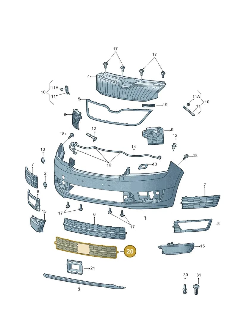 5JA853677E9B9 — Skoda Rapid (2012-2022) diagram 740807000, position 20