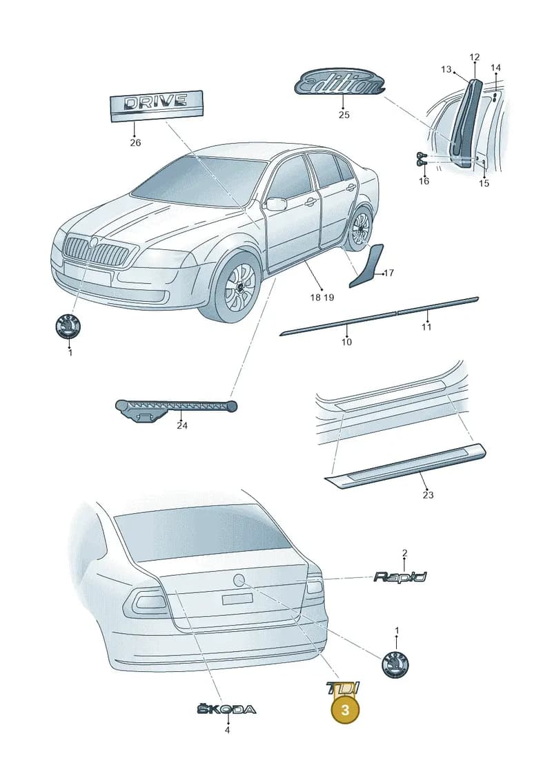 5JA853687CJZQ — Skoda Rapid (2012-2022) diagram 740853000, position 3