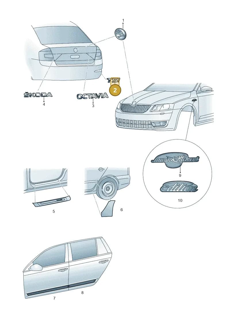 5JA853687CJZQ — Skoda Octavia (2012-2017) diagram 753853000, position 2