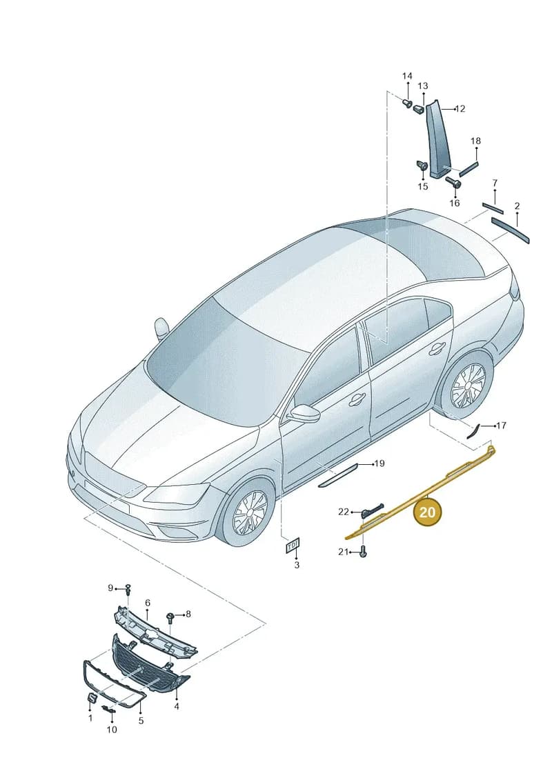 5JA853856F9R — SEAT Toledo (2015-2019) diagram 742853000, position 20