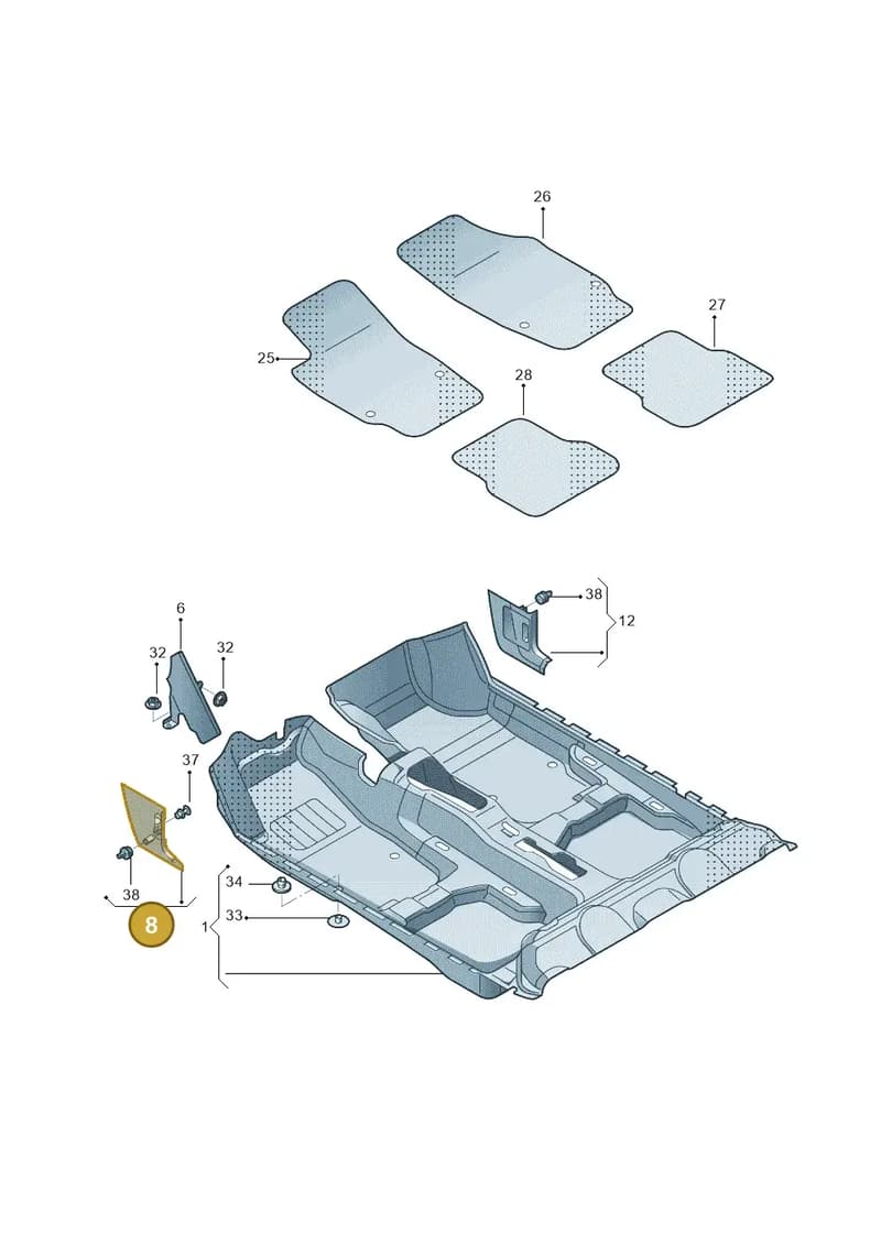 5JA863483A9B9 — Skoda Rapid Spaceback (2014-2022) diagram 782863000, position 8
