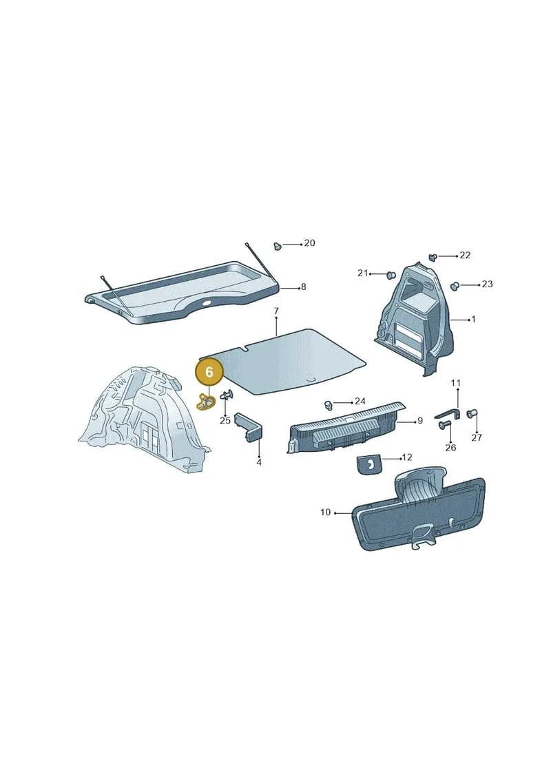 5JA867615A9B9 — Skoda Fabia NF HB (2015-2018) diagram 864867800, position 6