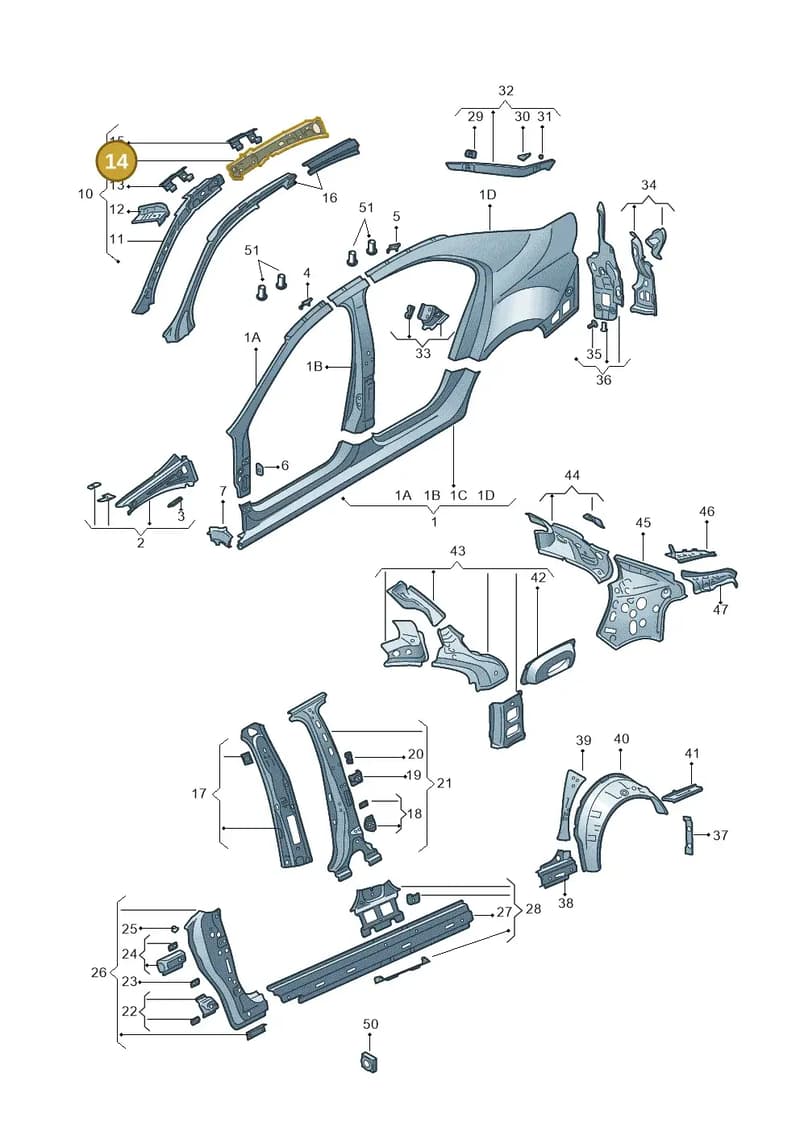 5JH809432 — Skoda Rapid (2012-2022) diagram 740809300, position 14