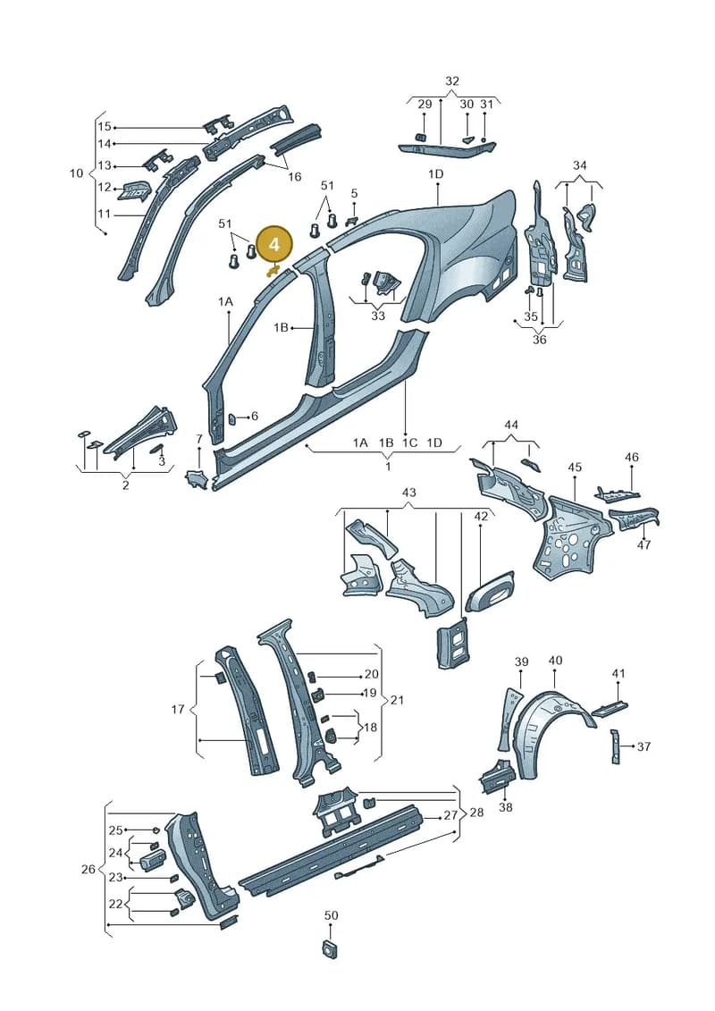 5JH817250 — Skoda Rapid (2012-2022) diagram 740809300, position 4