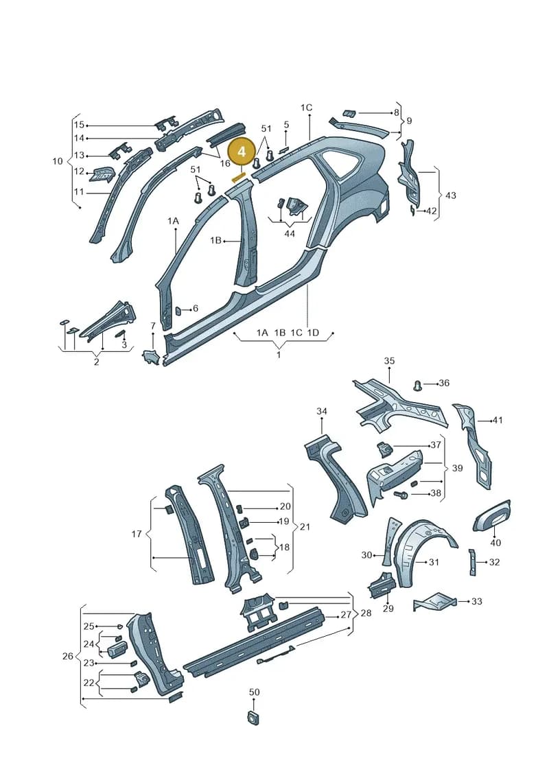 5JH817250 — Skoda Rapid (2012-2022) diagram 740809350, position 4