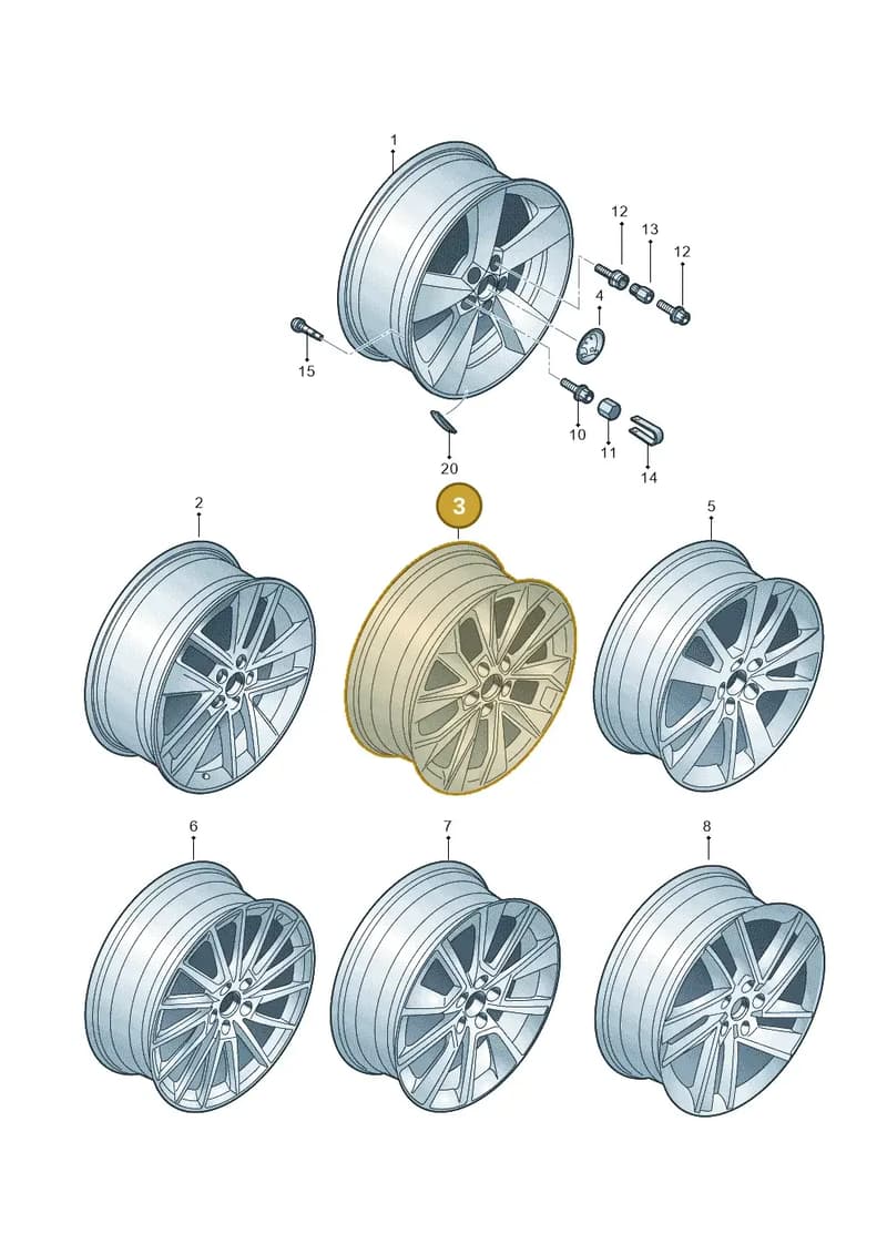 5JJ601025EMN4 — Skoda Fabia (2014-2022) diagram 797601070, position 3