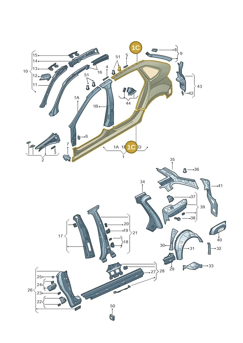 5JJ809605C — Skoda Rapid (2012-2022) diagram 740809350, position 1C