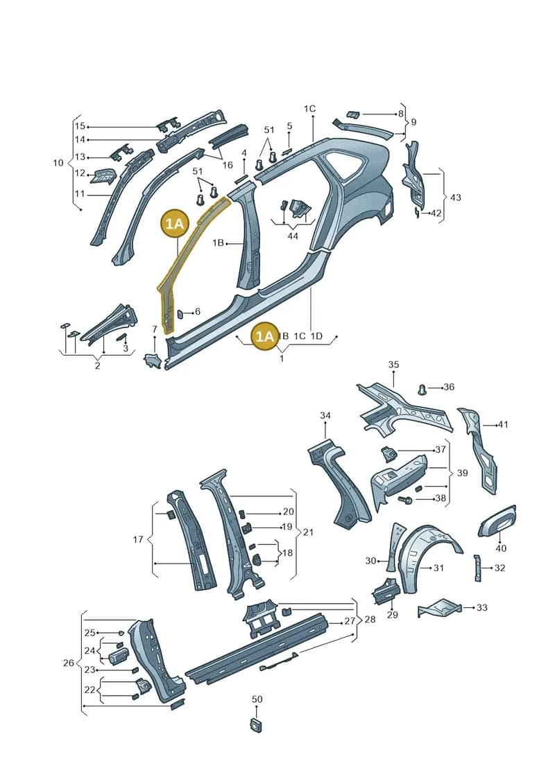 5JJ809606A — Skoda Rapid (2012-2022) diagram 740809350, position 1A