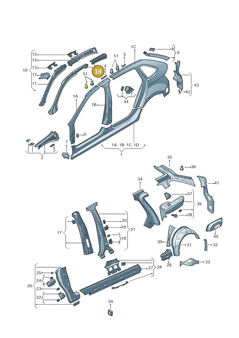 5JJ810264 — Skoda Rapid (2012-2022) diagram 740809350, position 16