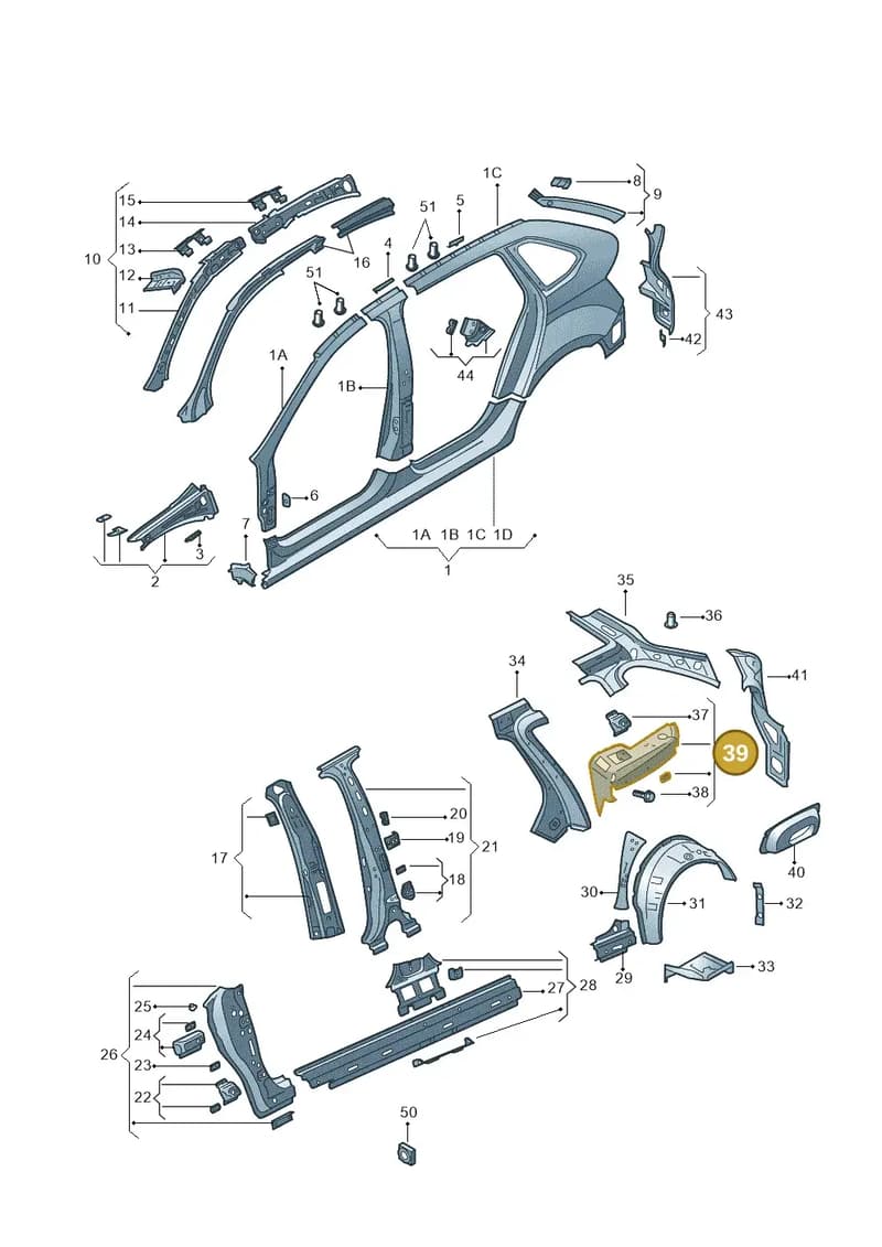 5JJ810745B — Skoda Rapid (2012-2022) diagram 740809350, position 39