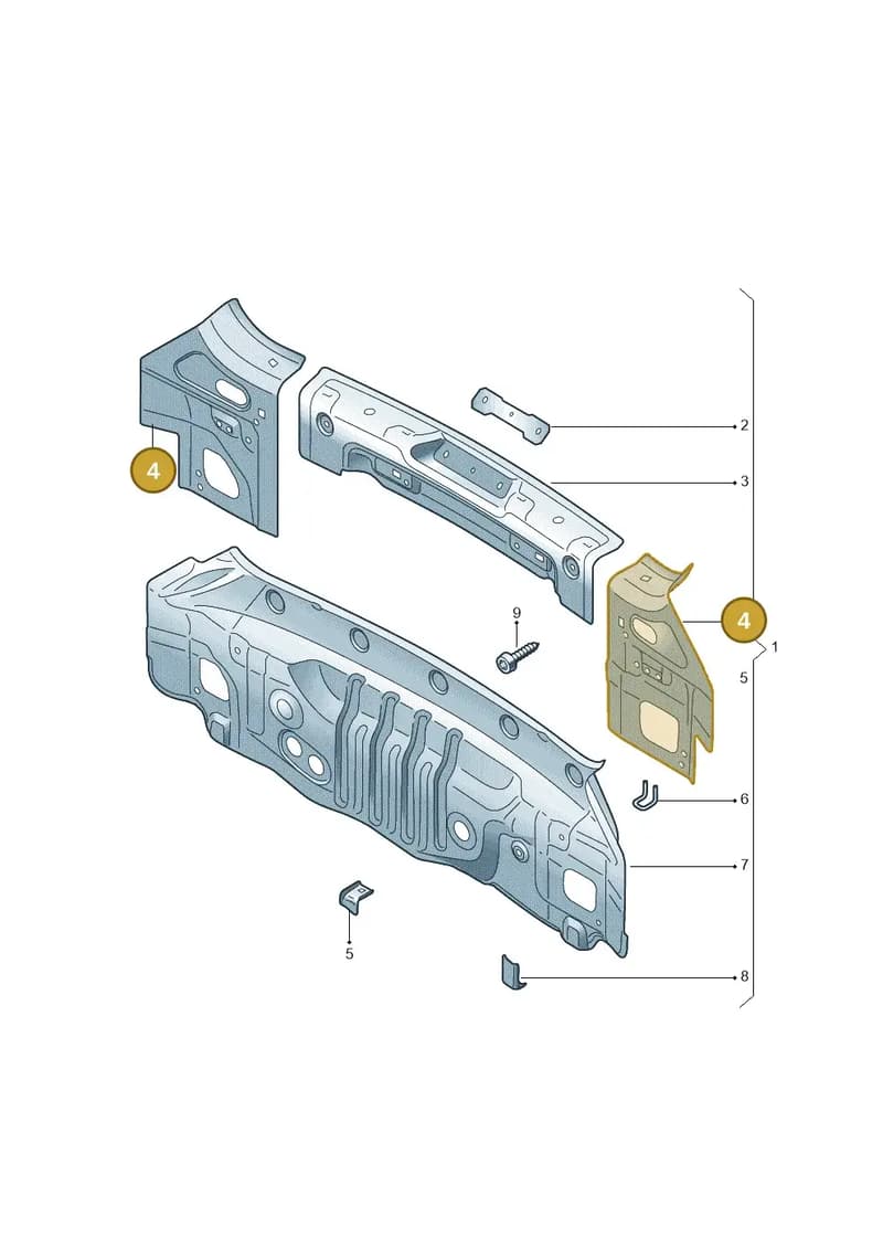 5JJ813345 — Skoda Rapid (2012-2022) diagram 740813100, position 4