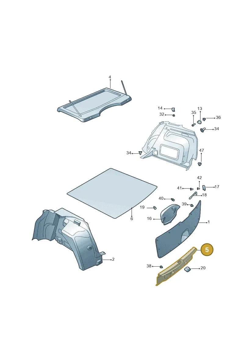 5JJ8634599B9 — Skoda Rapid Spaceback (2014-2022) diagram 782867850, position 5