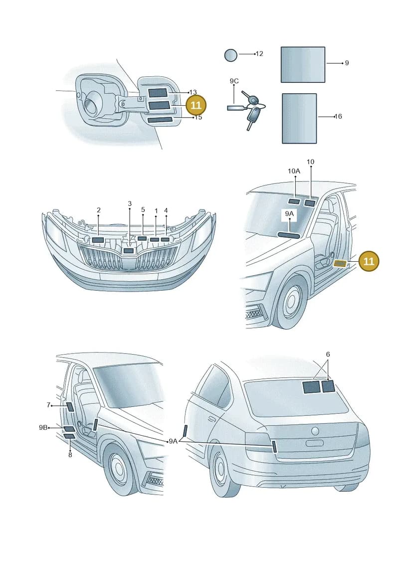 5L0010009A — Skoda Octavia (2017-2020) diagram 805010010, position 11