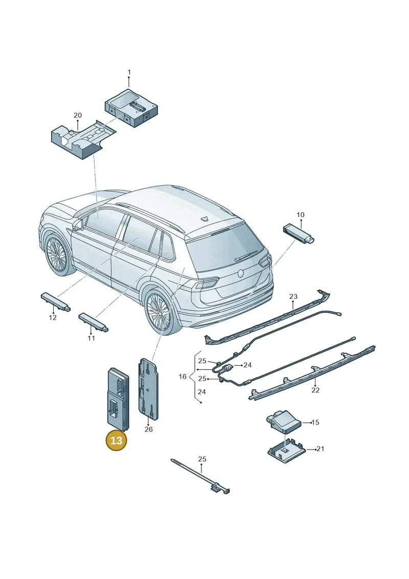 5Q0959107S — Skoda Kodiaq (2018-2022) diagram 434909000, position 13