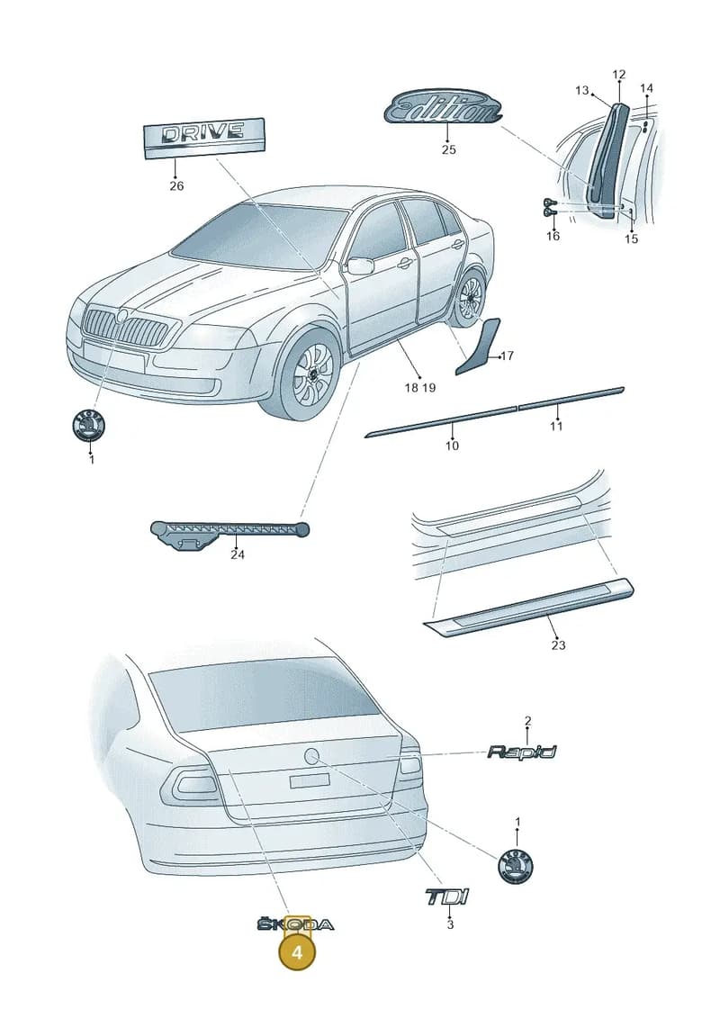 60U853041AVU9 — Skoda Rapid (2012-2022) diagram 740853000, position 4