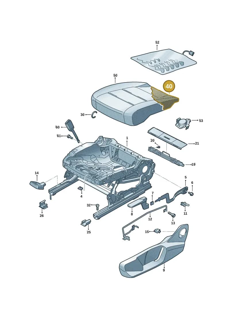 654881375P — Skoda Fabia (2021-2022) diagram 6vn881001, position 40