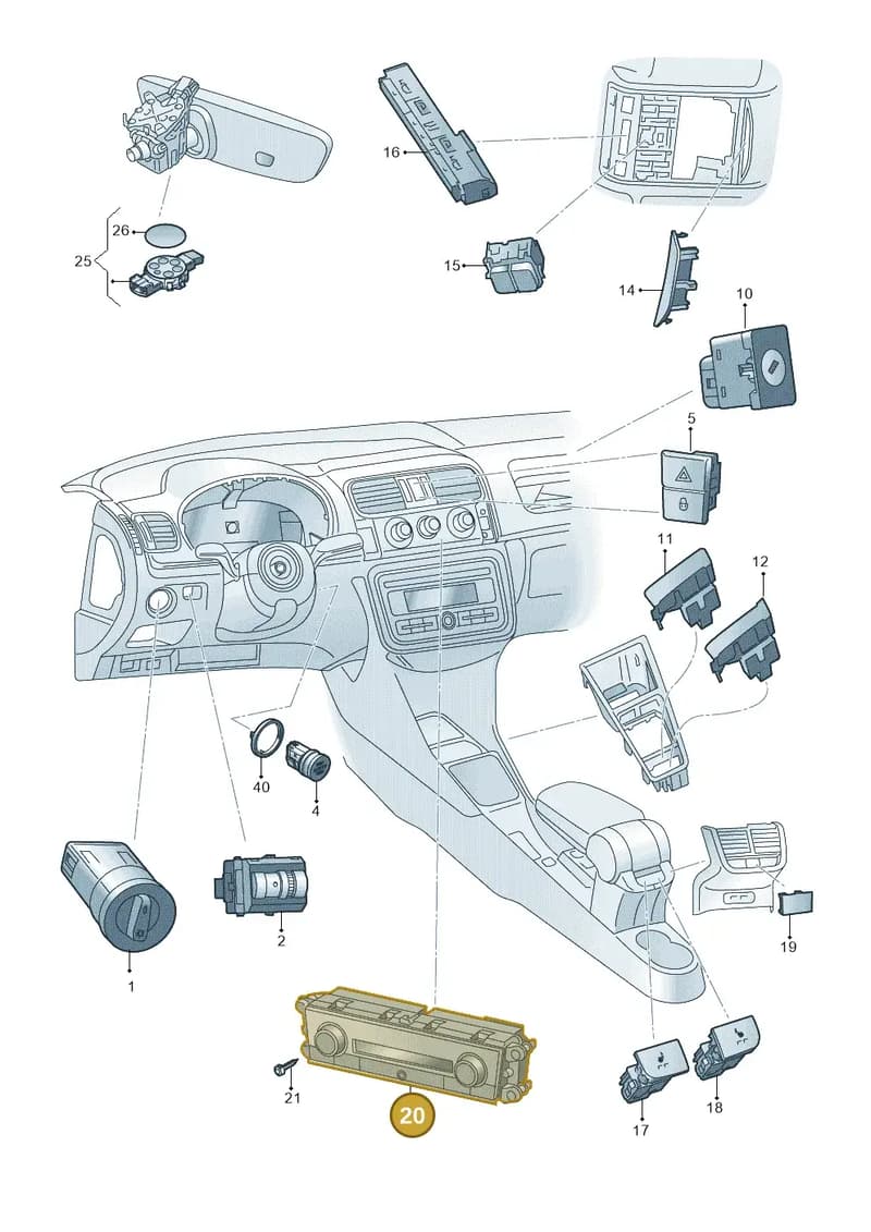 654907044CIZY — Skoda Kamiq (2019-2020) diagram 584941050, position 20