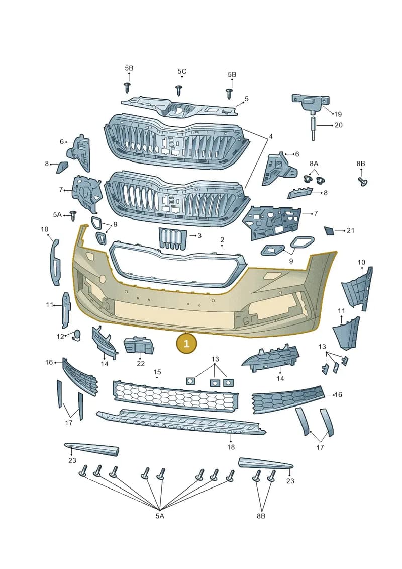 657807217 — Skoda Kamiq (2019-2020) diagram 584807000, position 1