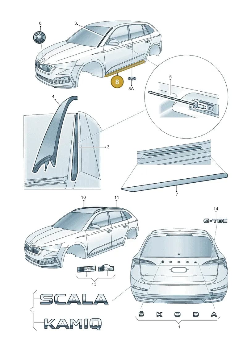 658853855BF9R — Skoda Kamiq (2019-2020) diagram 584853000, position 8
