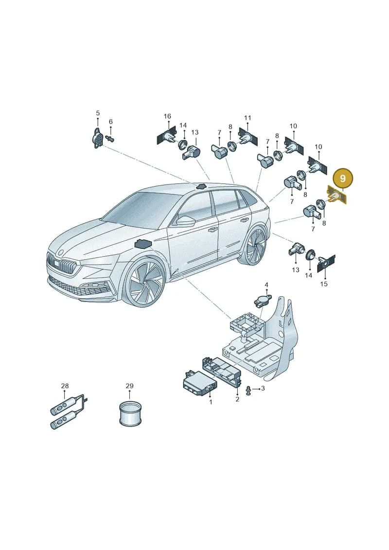 658919485E — Skoda Kamiq (2019-2020) diagram 584919155, position 9