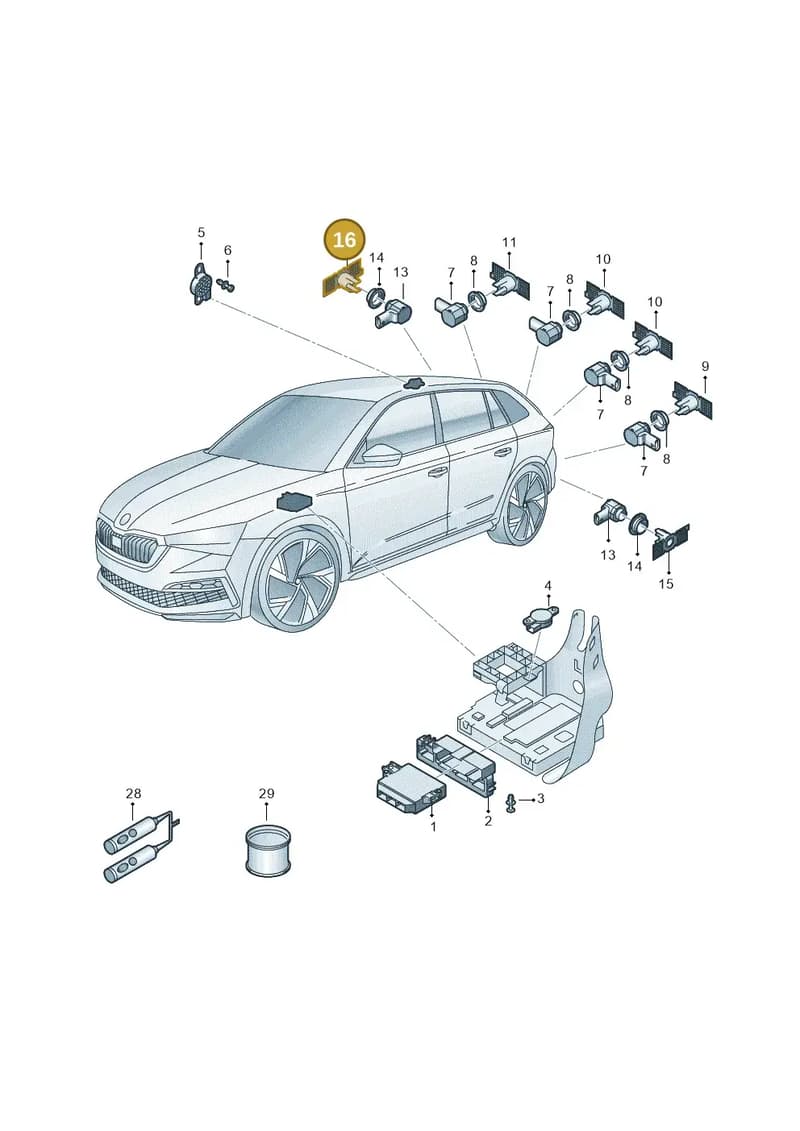 658919488C — Skoda Kamiq (2019-2020) diagram 584919155, position 16