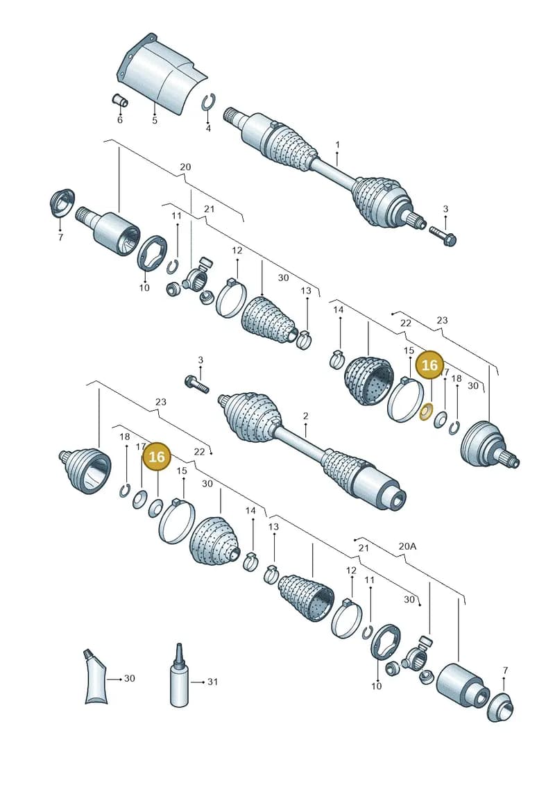 6Q0407297E — Skoda Rapid Spaceback (2014-2022) diagram 634407500, position 16