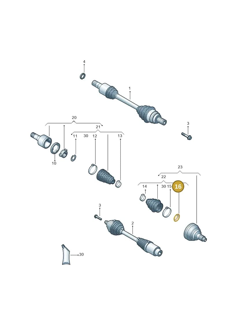 6Q0407297E — Skoda Rapid Spaceback (2014-2022) diagram 782407400, position 16