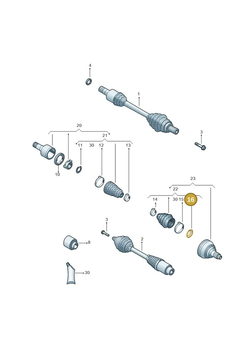 6Q0407297E — Skoda Fabia NF HB (2015-2018) diagram 864407300, position 16