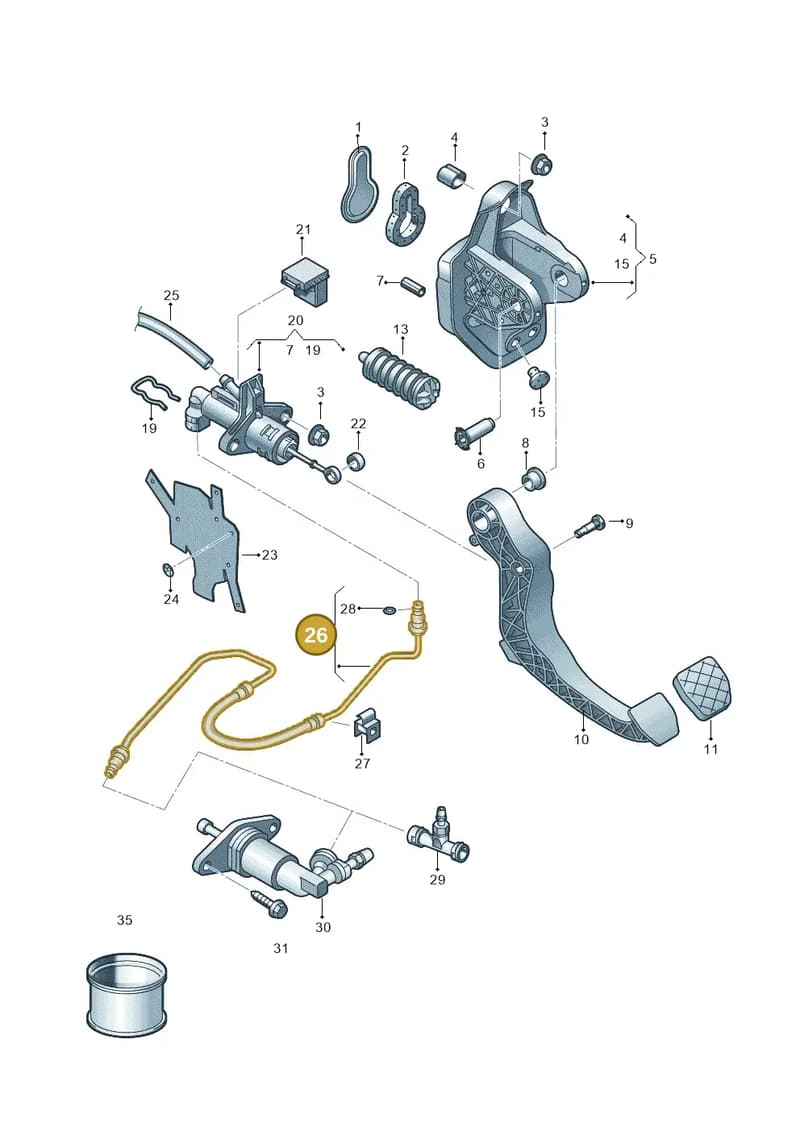 6R1721465AA — Skoda Rapid (2012-2022) diagram 773721250, position 26
