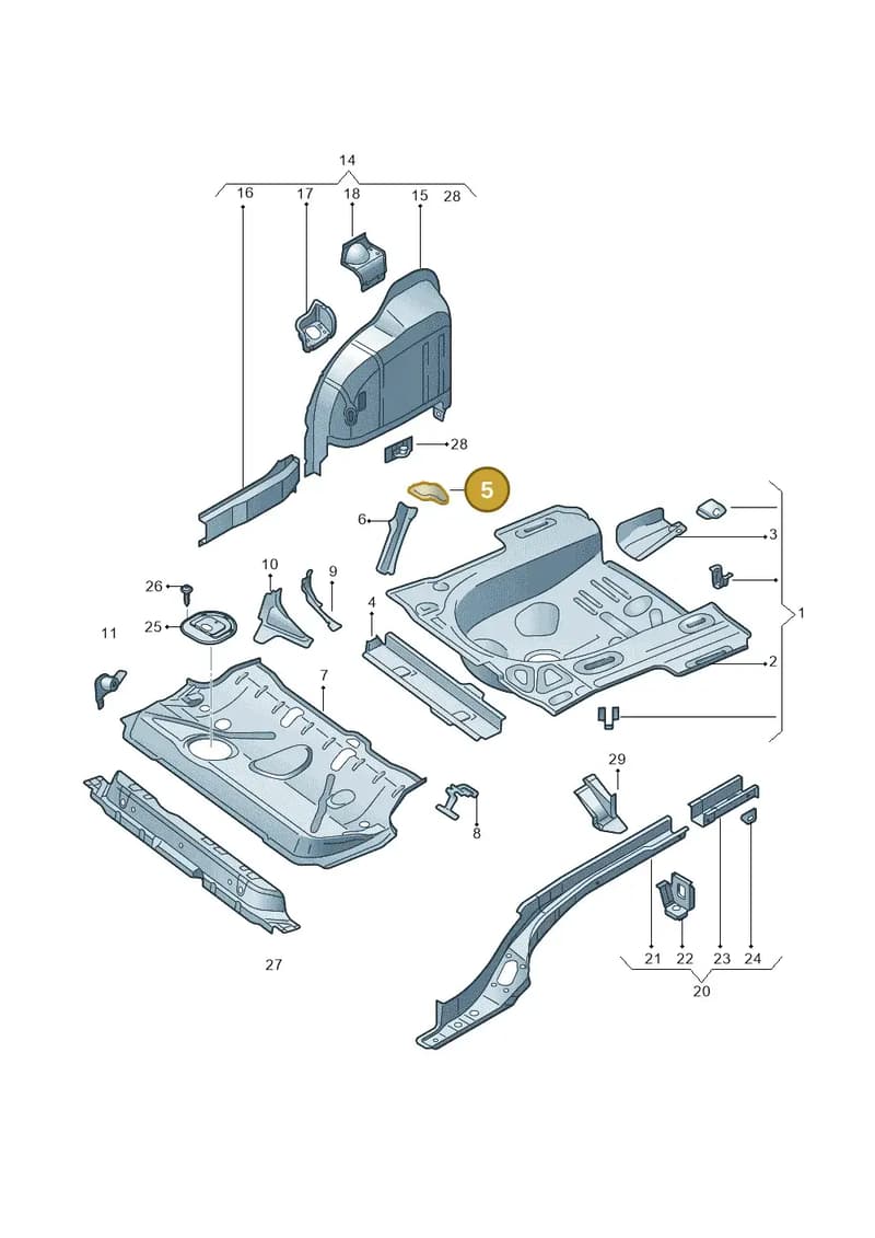 6RA803447 — Skoda Rapid (2012-2022) diagram 740803020, position 5
