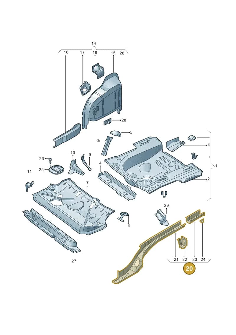 6RA803501C — Skoda Rapid (2012-2022) diagram 740803020, position 20