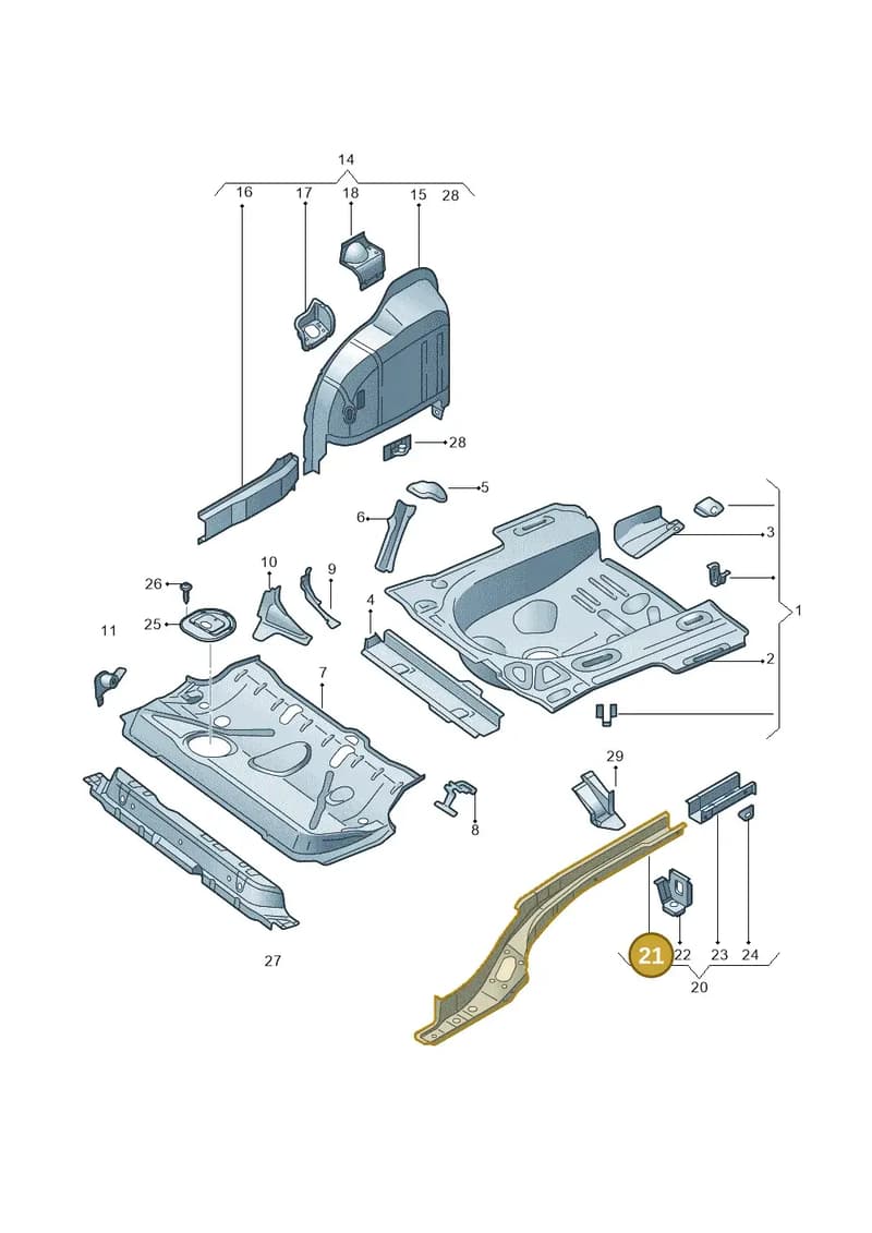 6RA803505 — Skoda Rapid (2012-2022) diagram 740803020, position 21