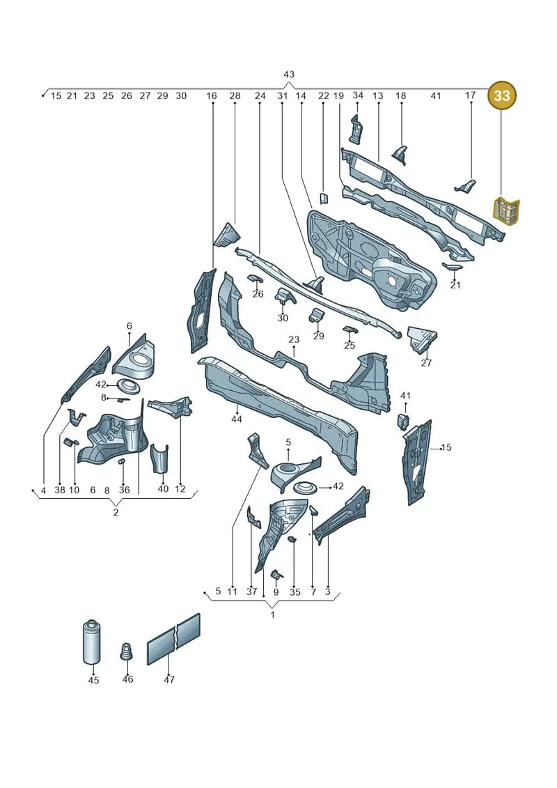 6RA803661A — Skoda Rapid (2012-2022) diagram 62x803005, position 33