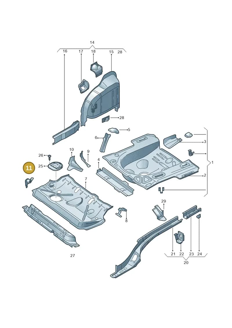6RA804093 — Skoda Rapid (2012-2022) diagram 740803020, position 11
